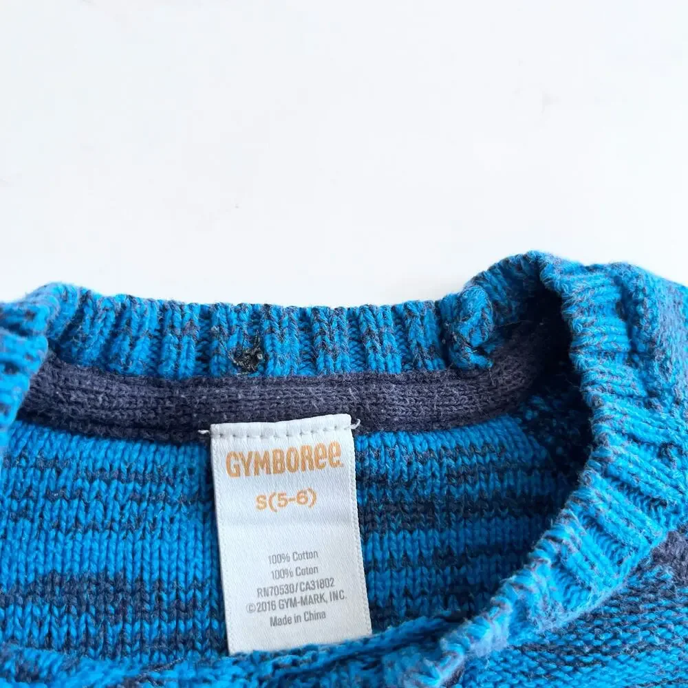 Gymboree boys blue marled cotton sweater size 5-6